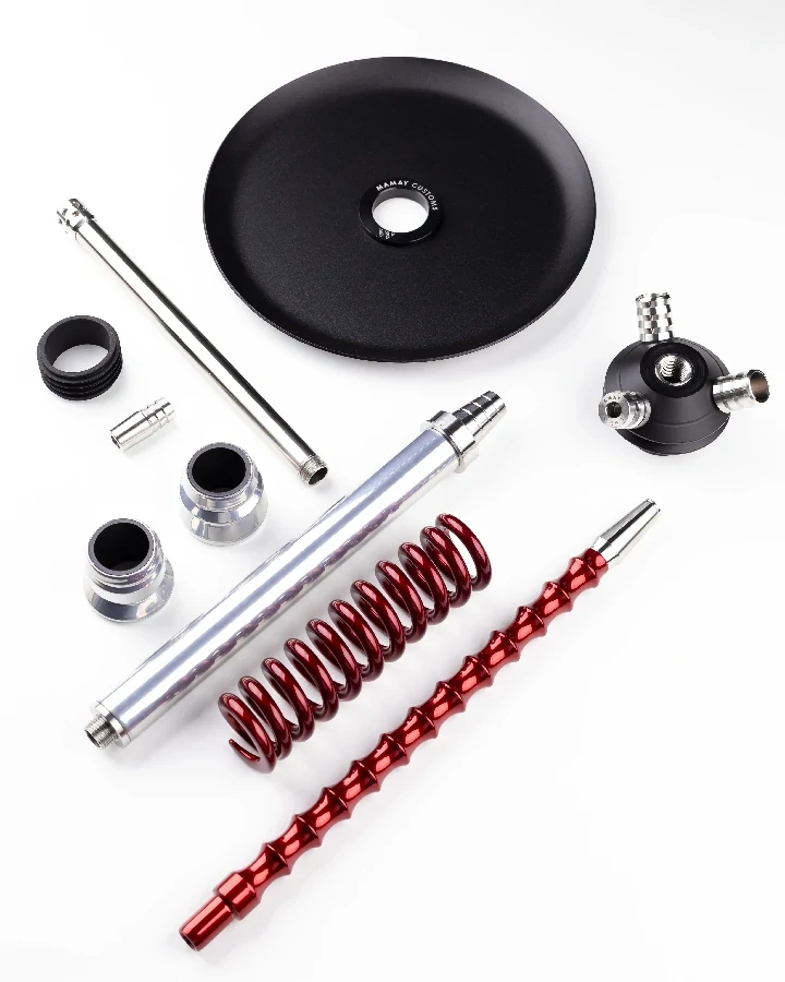 Шахта для кальяна Coilover Mini BASE Хром/Красный лак