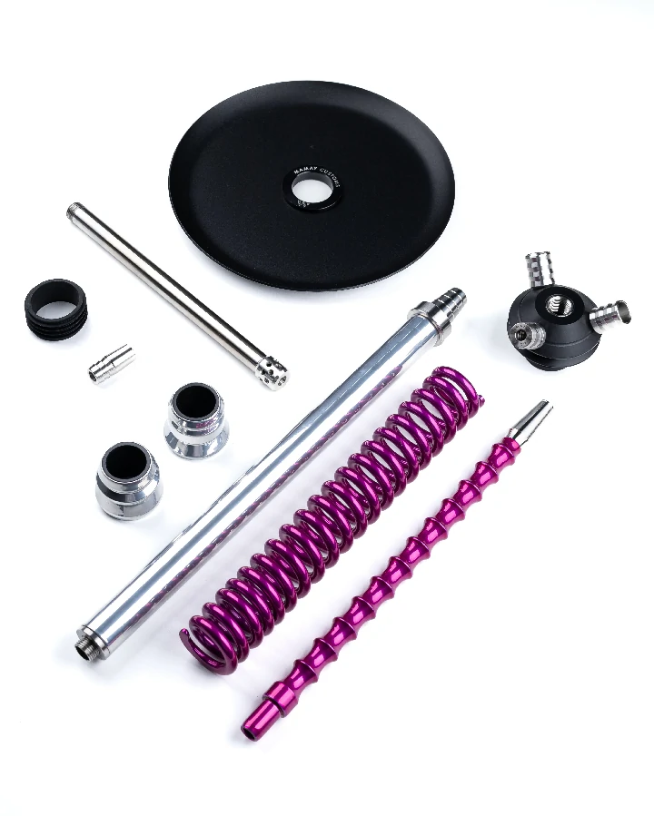 Шахта для кальяна Coilover Big BASE Хром/Розовый лак