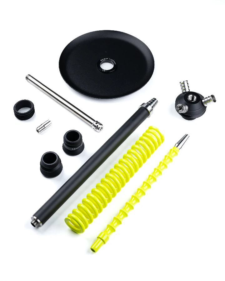 Шахта для кальяна Coilover Big BASE Черный мат/Желтый флюр